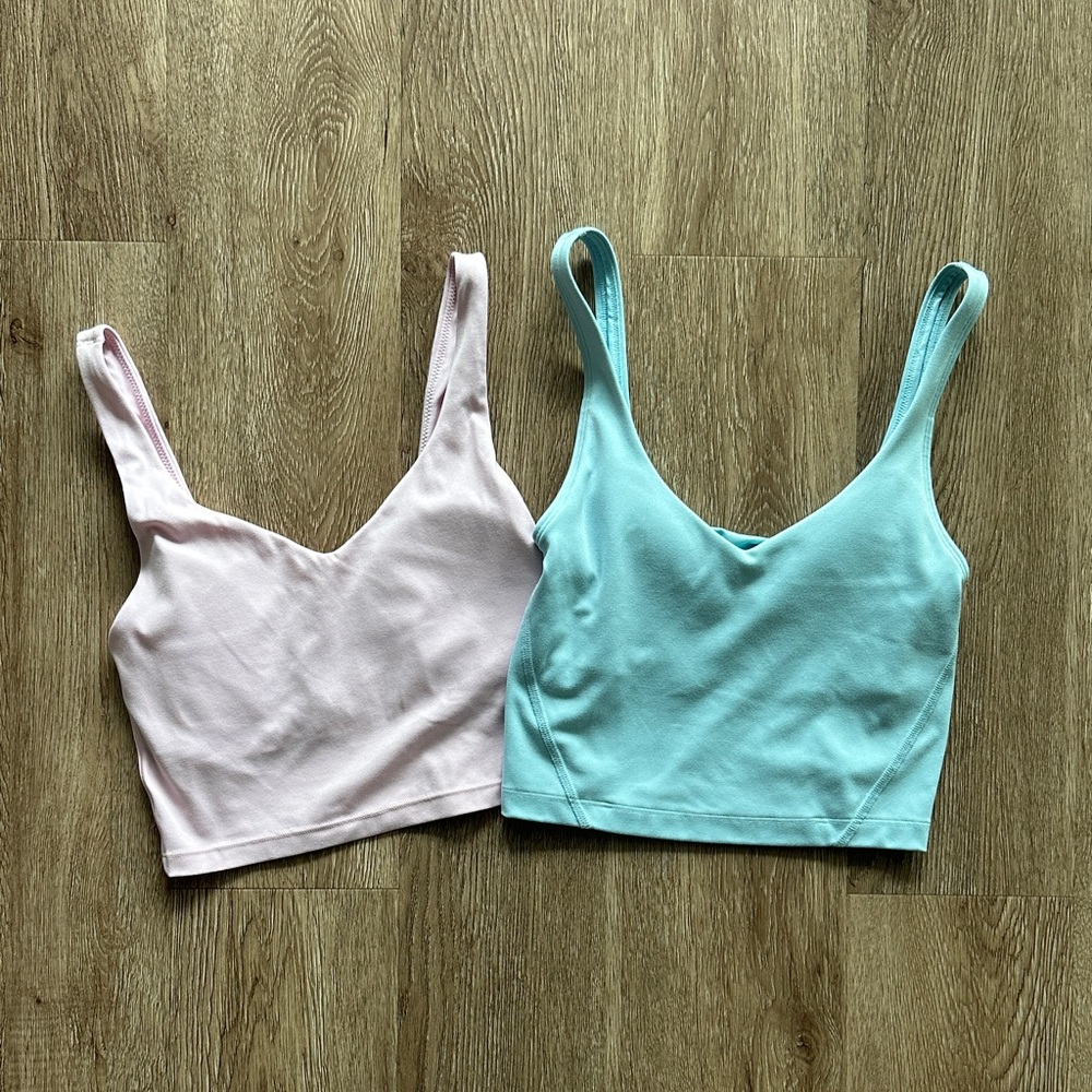 Pink‎ and Blue Crop Tops Size XS Athletic Workout